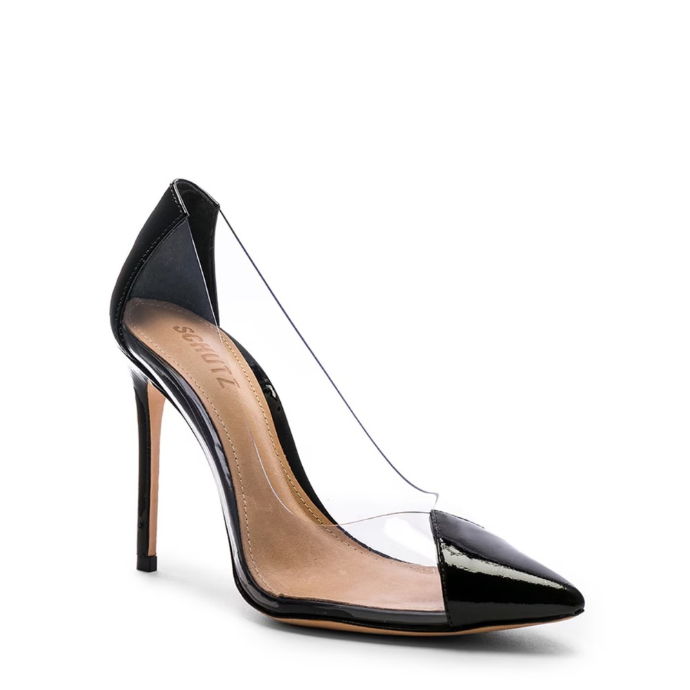 Schutz Cendi Heel in Transparente & Black